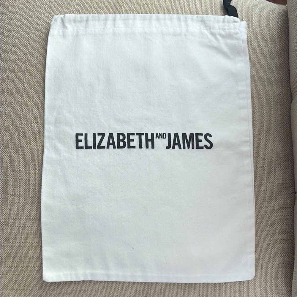 Elizabeth and James Fabric Dust Bag with black logo "Elizabeth and James" 13x10